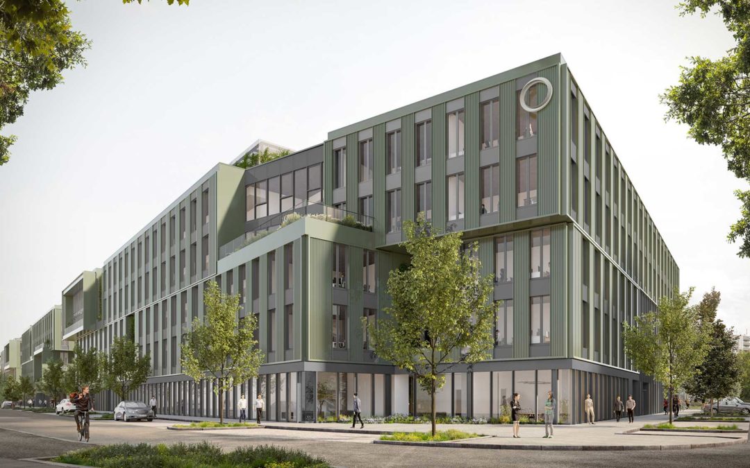RONGE Fassadenbau baut moderne Aluminium-Fassade im EDGE Friedrichspark Berlin