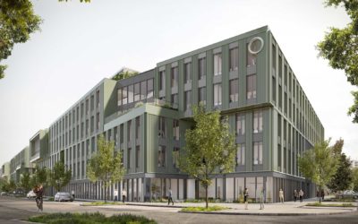 RONGE Fassadenbau baut moderne Aluminium-Fassade im EDGE Friedrichspark Berlin